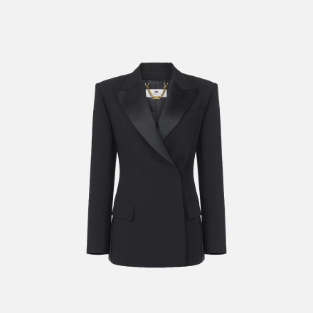 Chaqueta de crepe ligero y raso